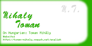 mihaly toman business card